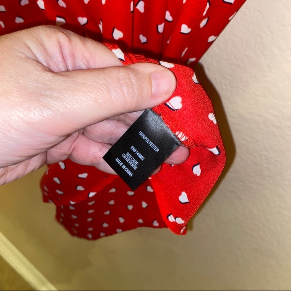 Torrid red heart dart front swing cross back top - Picture 4 of 5